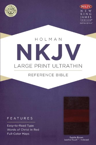 9781433615009: NKJV Large Print Ultrathin Reference Bible, Saddle Brown LeatherTouch Indexed