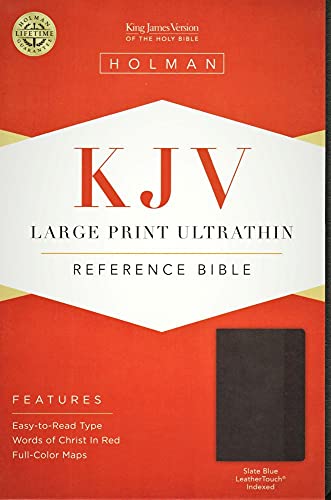 9781433615580: KJV Large Print Ultrathin Reference Bible, Slate Blue LeatherTouch Indexed