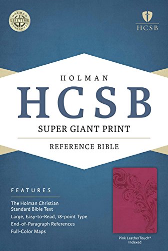 HCSB Super Giant Print Reference Bible, Pink LeatherTouch Indexed