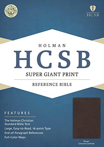 9781433615887: HCSB Super Giant Print Reference Bible, Brown Genuine Cowhid