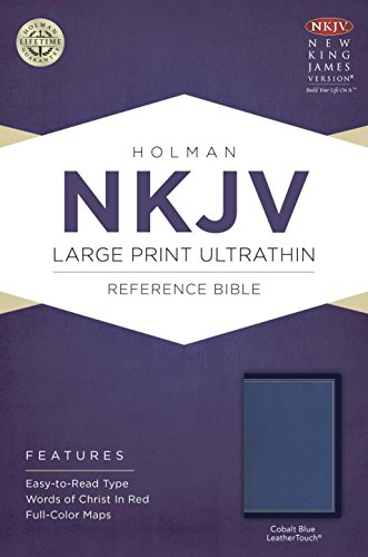 Beispielbild fr NKJV Large Print Ultrathin Reference Bible, Cobalt Blue LeatherTouch zum Verkauf von Once Upon A Time Books