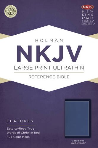 9781433617584: NKJV Large Print Ultrathin Reference Bible, Cobalt Blue LeatherTouch