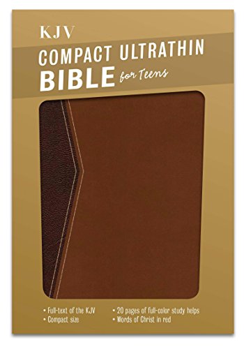 Stock image for KJV Compact Ultrathin Bible for Teens, Walnut LeatherTouch for sale by Front Cover Books