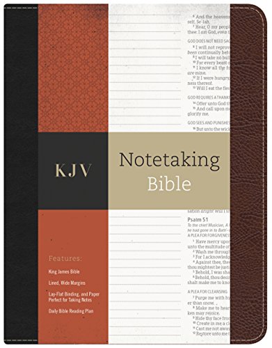 Stock image for KJV Notetaking Bible, Black/Brown Bonded Leather Hardcover, Black Letter, Wide Margins, Journaling Space, Single-Column, Reading Plan, Easy-to-Read Bible MCM Type for sale by Goodwill Books