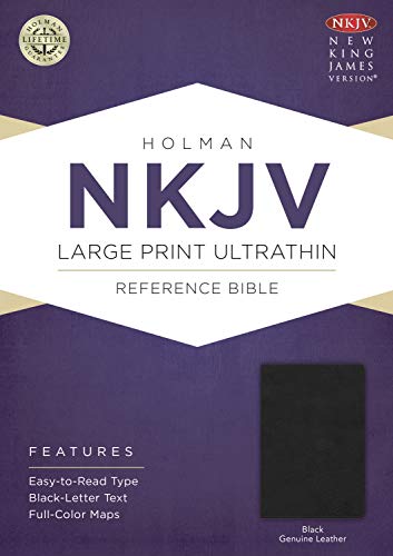 Beispielbild fr NKJV Large Print UltraThin Reference Bible, Black Genuine Leather zum Verkauf von SecondSale