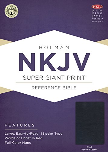 9781433645129: NKJV Super Giant Print Reference Bible, Black Genuine Leather