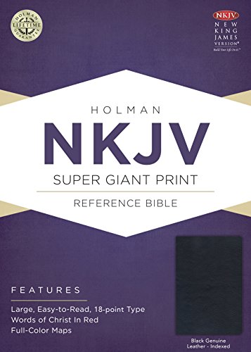 9781433645136: NKJV Super Giant Print Reference Bible, Black Genuine Leather Indexed