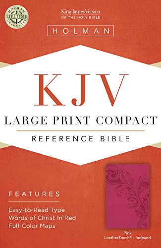 Stock image for KJV Large Print Compact Reference Bible, Pink LeatherTouch, Indexed for sale by HPB-Ruby