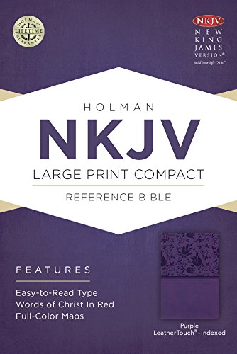 9781433646492: NKJV Large Print Compact Reference Bible, Purple LeatherTouch, Indexed