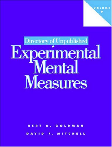 Beispielbild fr Directory of Unpublished Experimental Mental Measures zum Verkauf von Better World Books