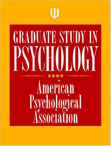 Beispielbild fr Graduate Study in Psychology zum Verkauf von Better World Books