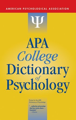 Beispielbild fr APA College Dictionary of Psychology zum Verkauf von Better World Books: West