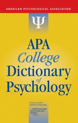 Imagen de archivo de APA College Dictionary of Psychology a la venta por Better World Books: West