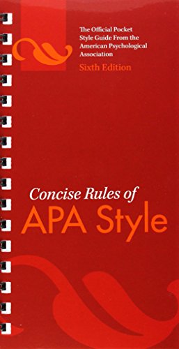 9781433805608: Concise Rules of APA Style (APA, Concise Rules of APA Style)