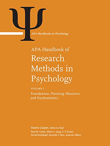 9781433810039: APA Handbook of Research Methods in Psychology: Volume 1: Foundations, Planning, Measures, and Psychometrics Volume 2: Research Designs: Quantitative, ... (APA Handbooks in Psychology Series)