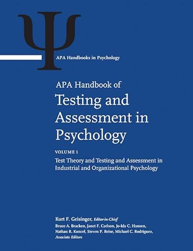 9781433812279: APA Handbook of Testing and Assessment in Psychology: Volume 1: Test Theory and Testing and Assessment in Industrial and Organizational Psychology ... in (APA Handbooks in Psychology Series)