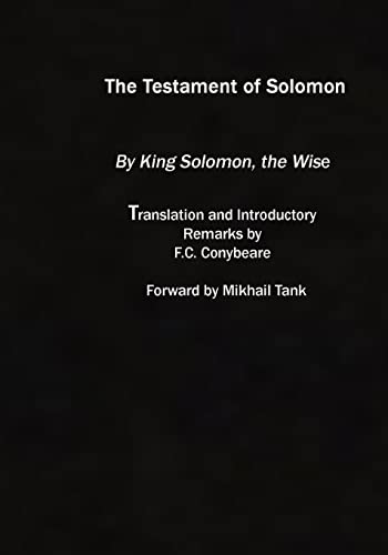 Stock image for The Testament Of Solomon: (Original Version) for sale by New Legacy Books