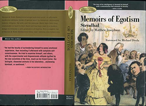 Imagen de archivo de Memoirs of Egotism a la venta por Dunaway Books