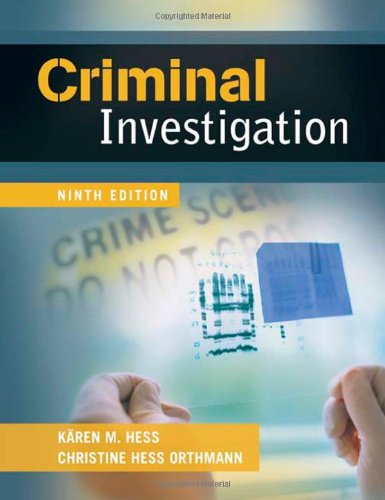 Imagen de archivo de Criminal Investigation, 9th Edition a la venta por Jenson Books Inc