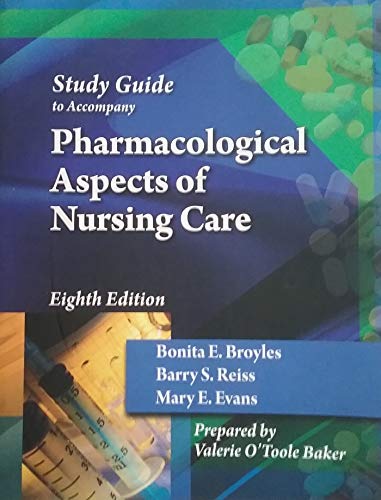 Imagen de archivo de Student Study Guide for Broyles/Reiss/Evans Pharmacological Aspects a la venta por Hawking Books