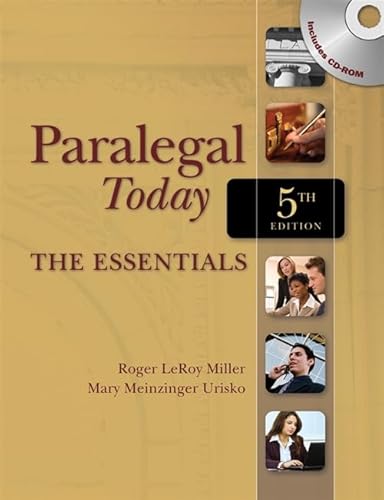 Imagen de archivo de Paralegal Today: The Essentials [With CDROM] a la venta por ThriftBooks-Atlanta