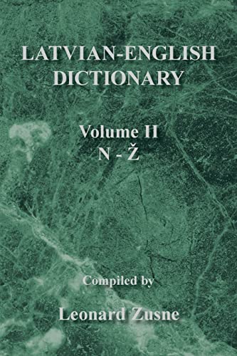 Beispielbild fr Latvian-English Dictionary: Volume II N-Z zum Verkauf von medimops