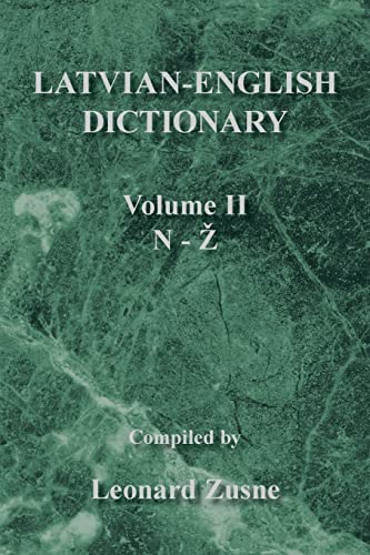 Imagen de archivo de Latvian-English Dictionary: Volume II N-Z a la venta por medimops