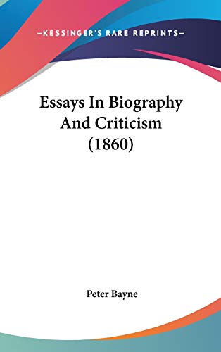 9781436663564: Essays In Biography And Criticism (1860)