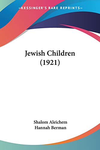 Beispielbild fr Jewish Children (1921) zum Verkauf von Buchpark