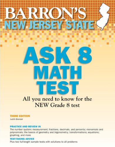 Imagen de archivo de New Jersey Ask8 Math Test a la venta por Irish Booksellers