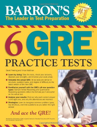 Imagen de archivo de Barron's 6 GRE Practice Tests a la venta por Better World Books: West