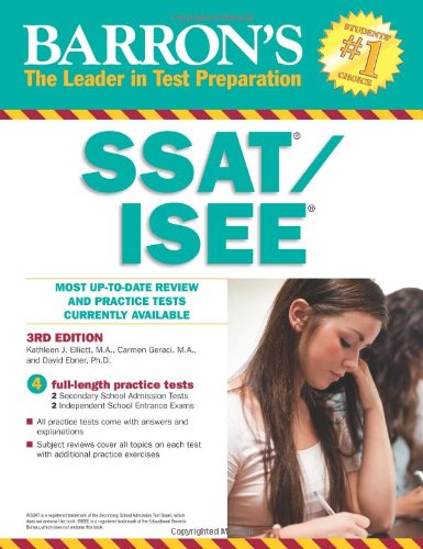 Beispielbild fr Barron's SSAT/ISEE: High School Entrance Examinations zum Verkauf von Decluttr