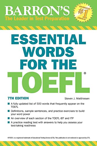 Imagen de archivo de Essential Words for the TOEFL, 6th Edition (Barron's Essential Words for the TOEFL) a la venta por Wonder Book