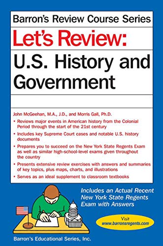 Imagen de archivo de Let's Review U.S. History and Government (Barron's Regents NY) a la venta por ZBK Books