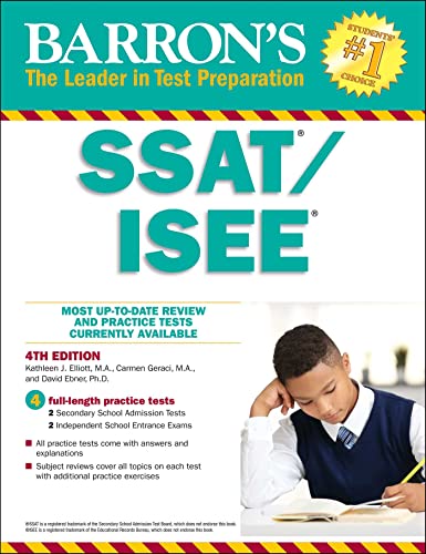 Imagen de archivo de SSAT/ISEE: High School Entrance Examinations (Barron's Test Prep) a la venta por SecondSale