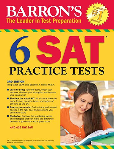 Beispielbild fr Barron's 6 SAT Practice Tests, 3rd Edition (Barron's Test Prep) zum Verkauf von Orion Tech