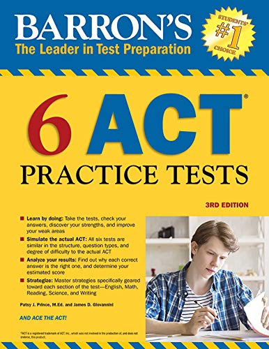 Imagen de archivo de Barron's 6 ACT Practice Tests, 3rd Edition a la venta por Better World Books
