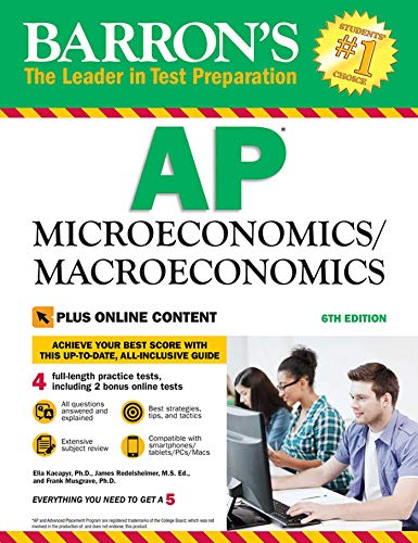 Imagen de archivo de Barron's AP Microeconomics/Macroeconomics, 6th Edition: with Bonus Online Tests (Barron's Test Prep) a la venta por Gulf Coast Books