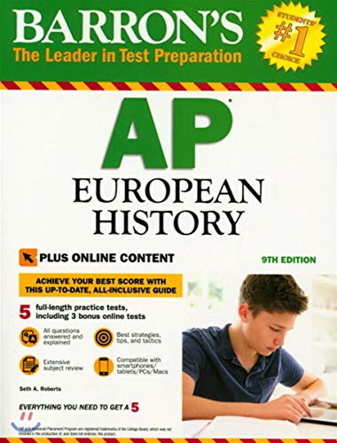 Stock image for Barron's AP European History, 9th Edition: with Bonus Online Tests (Barron's Test Prep) for sale by SecondSale