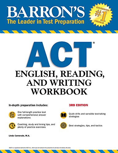 Stock image for Barron's ACT English, Reading, and Writing Workbook, 3rd Edition (Barron's Test Prep) for sale by BooksRun