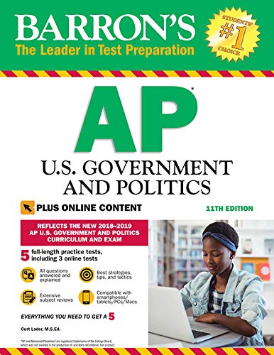 Imagen de archivo de Barron's AP U.S. Government and Politics, 11th Edition: With Bonus Online Tests (Barron's Test Prep) a la venta por Your Online Bookstore