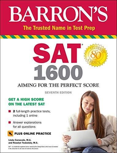 Stock image for SAT 1600 with Online Test: Aiming for the Perfect Score (Barron's Test Prep) for sale by SecondSale