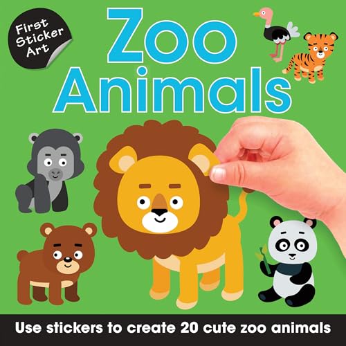 Stock image for First Sticker Art: Zoo Animals: Color By Stickers for Kids, Make 20 Animal Pictures! (Independent Activity Book for Ages 3+) for sale by ZBK Books