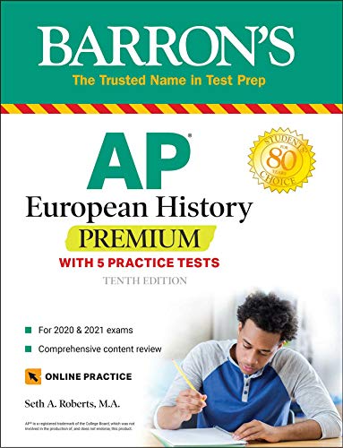 Stock image for AP European History Premium: With 5 Practice Tests (Barrons Test Prep) for sale by Goodwill