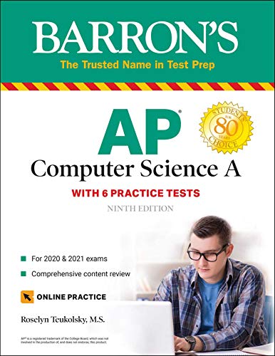 Beispielbild fr AP Computer Science A: With 6 Practice Tests (Barron's Test Prep) zum Verkauf von Wonder Book
