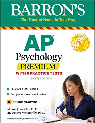 Imagen de archivo de AP Psychology Premium: With 6 Practice Tests (Barron's Test Prep) a la venta por SecondSale