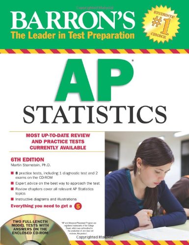 Stock image for Barron's AP Statistics with CD-ROM, 6th Edition (Barron's AP Statistics (W/CD)) for sale by HPB-Ruby