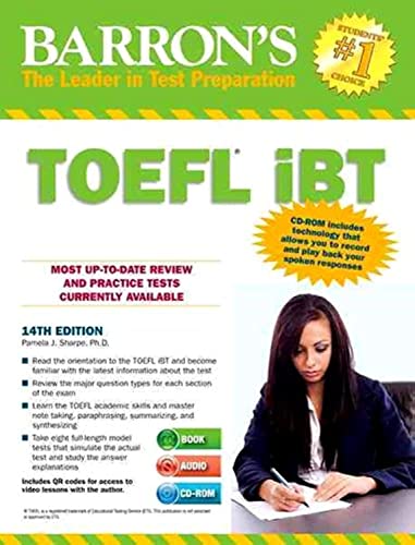 Beispielbild fr Barron's TOEFL iBT with Audio CDs and CD-ROM, 14th Edition zum Verkauf von SecondSale