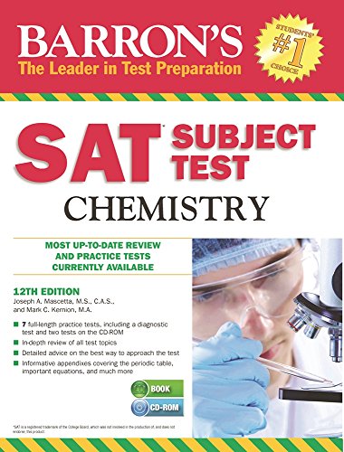 Stock image for Barron's SAT Subject Test Chemistry with CD-ROM, 12th Edition for sale by Wonder Book