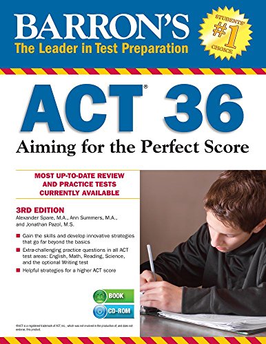 9781438075679: Barron's ACT 36 with CD-ROM: Aiming for the Perfect Score